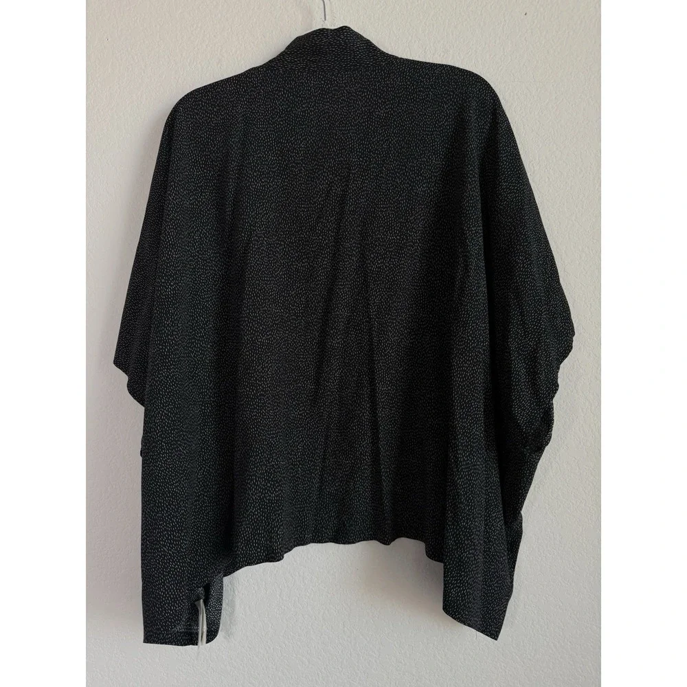 Loft Black Cardigan Women's One Size Dot Print Open‎ Front Slouchy Batwing Boho